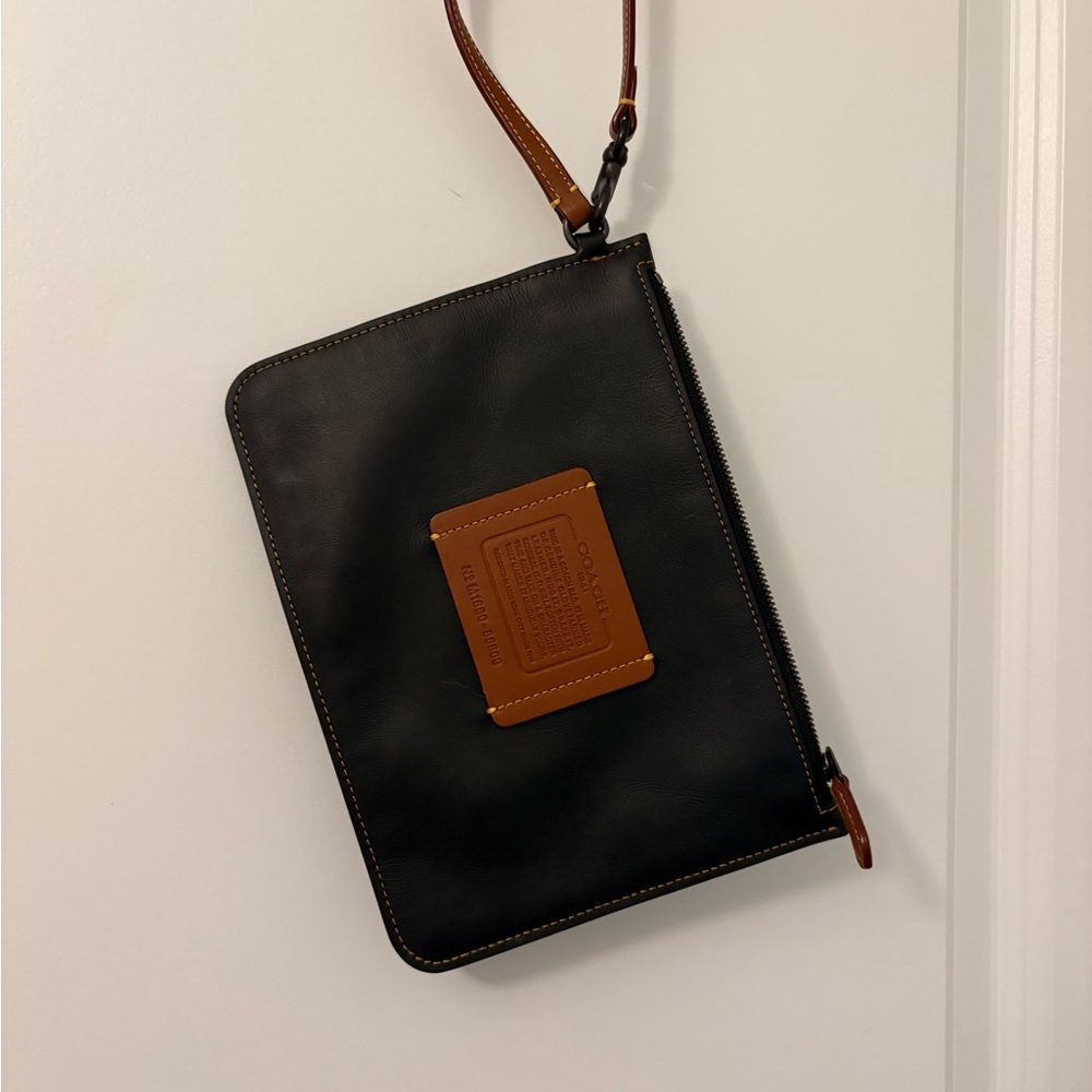 COACH Black and Brown Wristlet